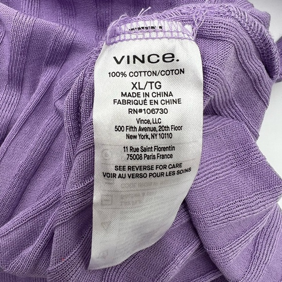 New Vince lilac square neck wide ribbed stretch cotton tank top. size XL. - Picture 6 of 6